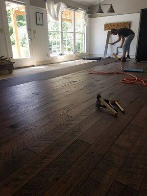 Hardwood flooring installation