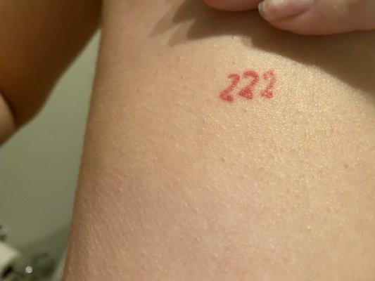 222 tattoo