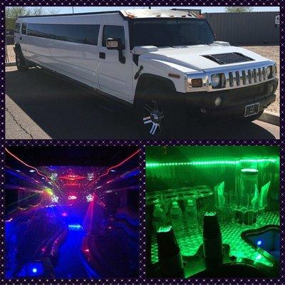 Who wouldn't want to arrive in style in a super stretch Hummer H2 with fish tanks and a fireplace!??