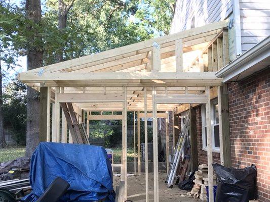 Framing for sun room