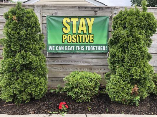 Nice sign at Conoco New Rochelle: "STAY POSITIVE"