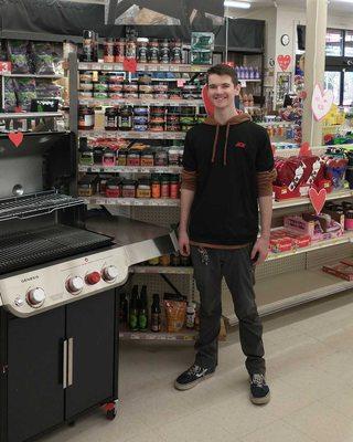 Our newest employee Andy with one of our Weber grills