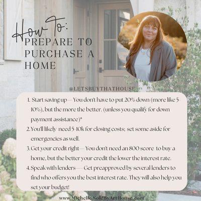 Questions about how to get ready to purchase your first home? I'm here to help!