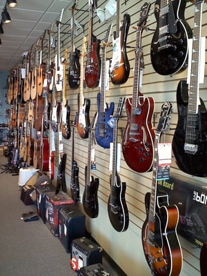 Guitars on display at our York, PA location.