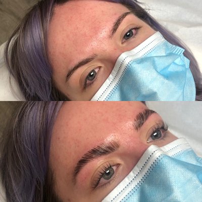 before and after brow lamination