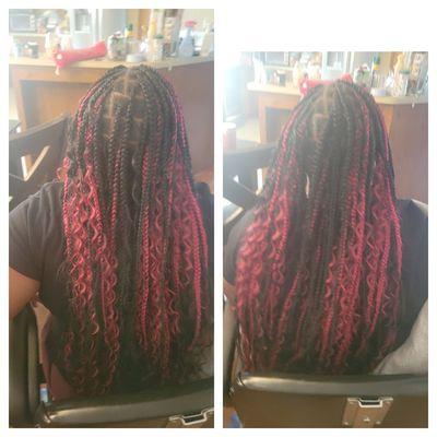 Knotless boho braids color 4 hours