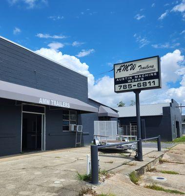 Business Building, sign, trailer