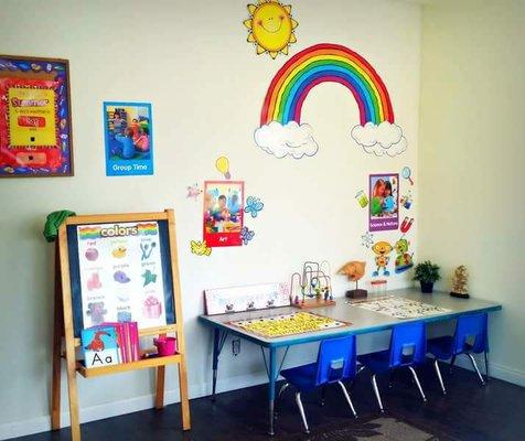 Every room is colorful open for different activities!