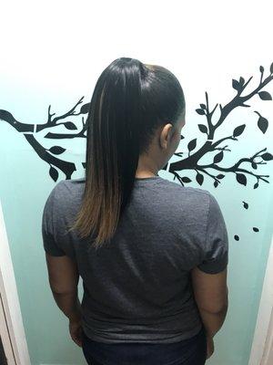 Silk ponytail