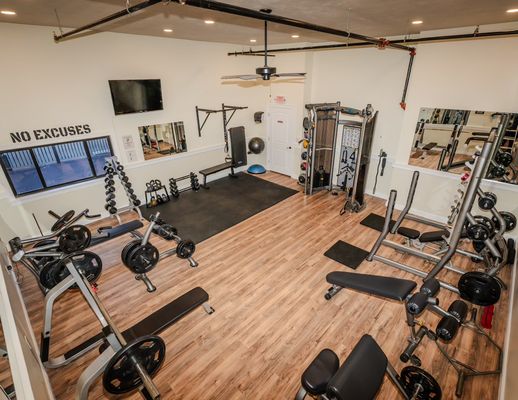 Olympic weights and functional training room