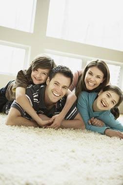 Family on Cleaned Carpet