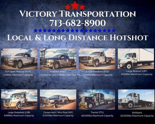 Call us for a Hotshot Or Expedited pickup