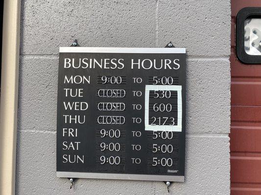 Business hours