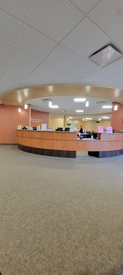 The main desk in the reception area.