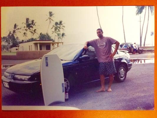 Haleiwa, North Shore of Oahu 1998-99 - Carlos Rios shaped fresh, brand new Ballistic Bodyboard!