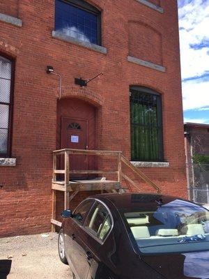 Their sign over the door was damaged in a storm last winter.  Many other signs around the building pointed the way too.