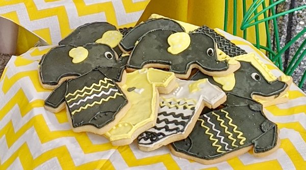 Yellow and Gray Sugar Cookies For Baby Shower