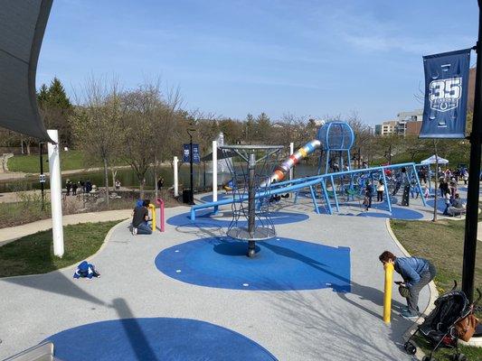 Playscape along the downtown canal