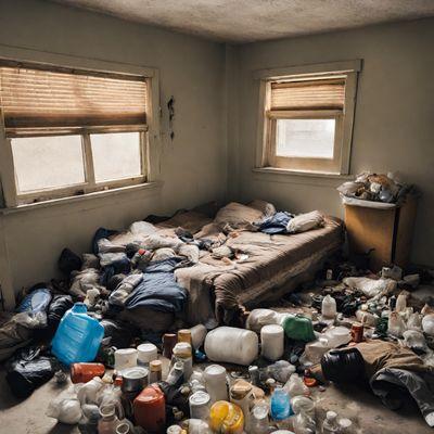 Hoarding house bedroom that needs hoarding cleaning services