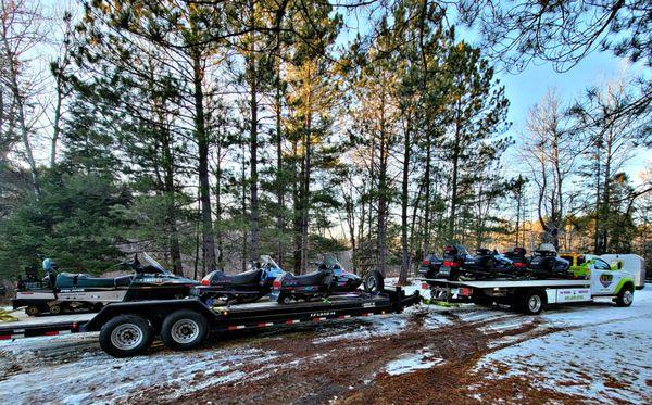 Sled transport outside general service area.