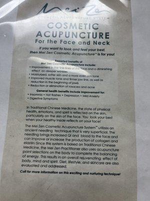 Cosmetic acupuncture.