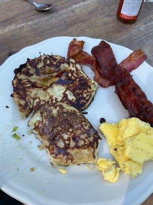 Not the pancakes we expected. Kids complained they tasted burnt. This was NOT a kids meal.