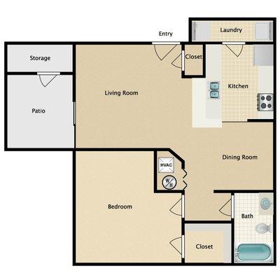 1 Bedroom Floor Plan