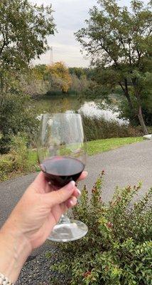 Wine tasting with a view on the patio