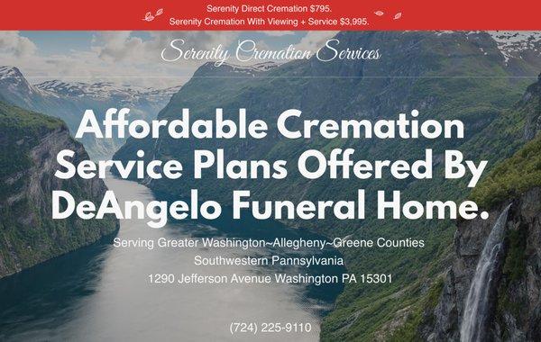 Visit us at serenitycremationservices.com to see complete transparency in pricing and service options as well as our extensive urn catalog.