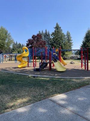 Play structure in the center of the park