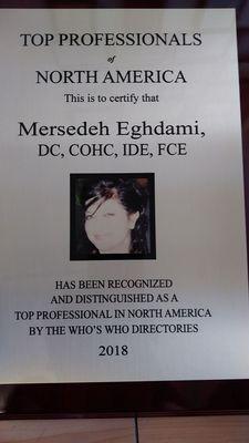 Dr. Mersedeh Eghdami, federal medical examiner, substance abuse assessment, CPR and first aid trainer, doctor of chiropractic