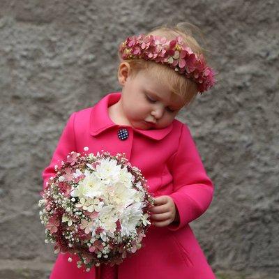 Flower girl hydrangea bouquet