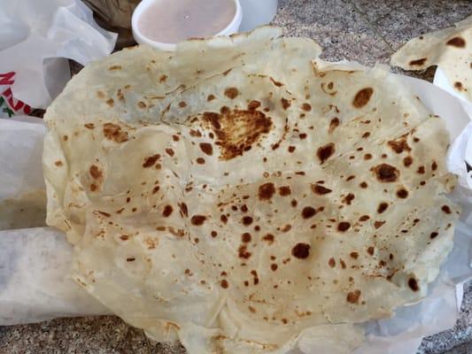 These tortillas are huge!!! No wonder they can stuff so much goodness into them.