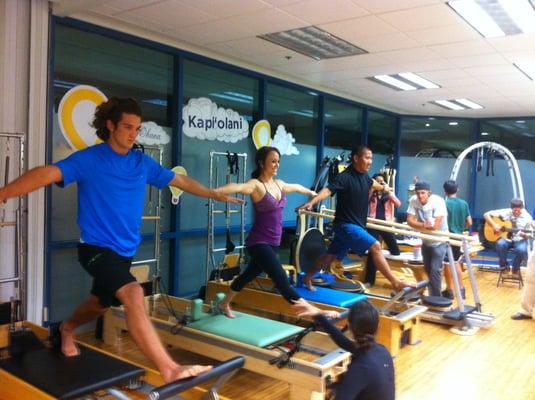 The reformer demonstration at the Open House showed off some advanced exercises.