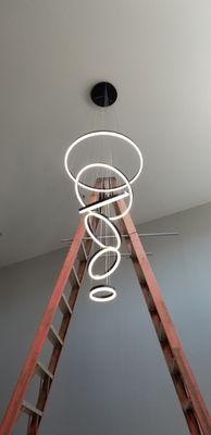 Need help with hanging a chandelier with a 22ft ceiling height, we are here for you!