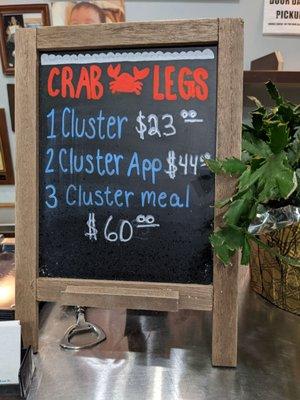 Crab leg prices