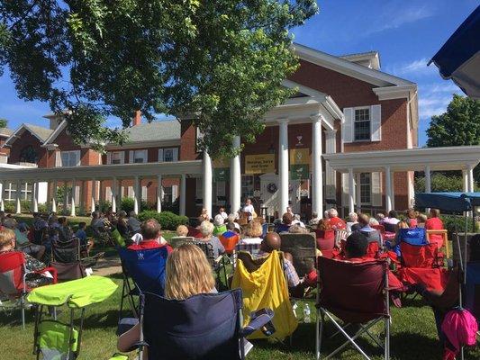 Outdoor service in front of the Education Bldg