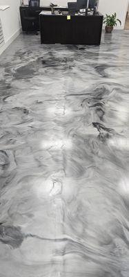 metallic floor in office