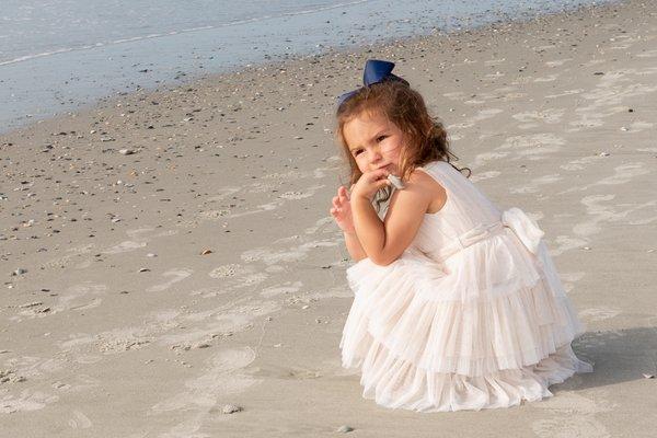 Young girl in Easter dress with Ron Schroll Photography in Pawleys Island, SC