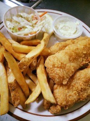 Lightly hand battered crispy cod. All you can eat on Fridays for only $10.