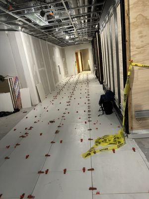 Floor tile installation