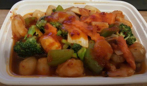 Szechuan Shrimp and Scallops