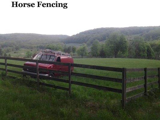 Built a fence to keep the horses right where they belong!