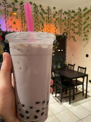 taro bubble milk tea - large