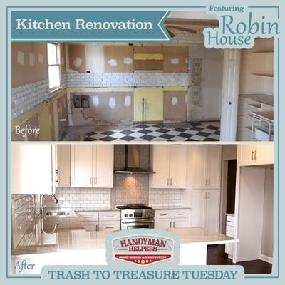 From a kitchen footprint to a fully functional brand new kitchen, we think this Robin House renovation turned out beautifully!