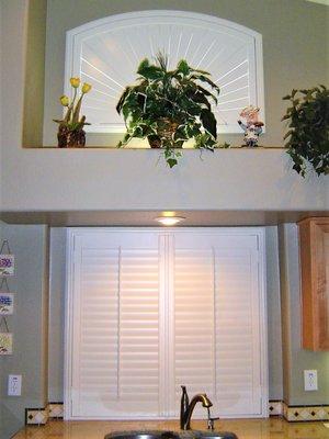 Stand Alone Sunburst Eyebrow Arch Above Standard Shutter