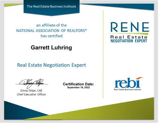 Certified Real Estate Negotiation Expert