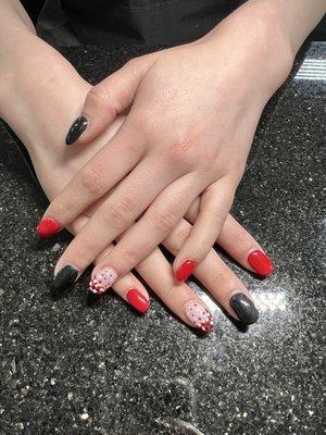 Black and red hand painted set