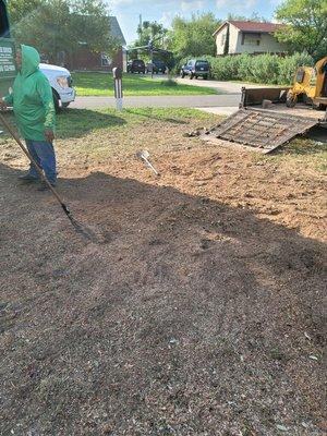 Stump grinding below ground