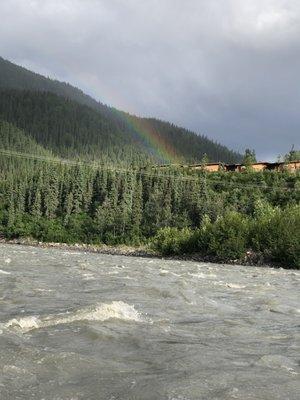 Rainbow on Nenana River during Canyon Run tour